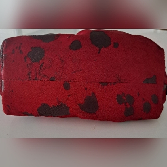 Carlo Pulicati cowhide leather handbag shoulder bag red & black Made in … - Picture 9 of 14